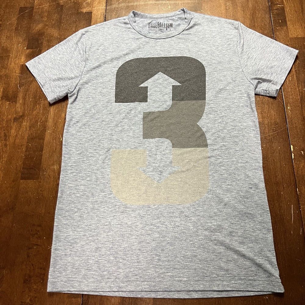 Baseballism Men’s Heather Blue 3 Up,3 Down Graphic Tee